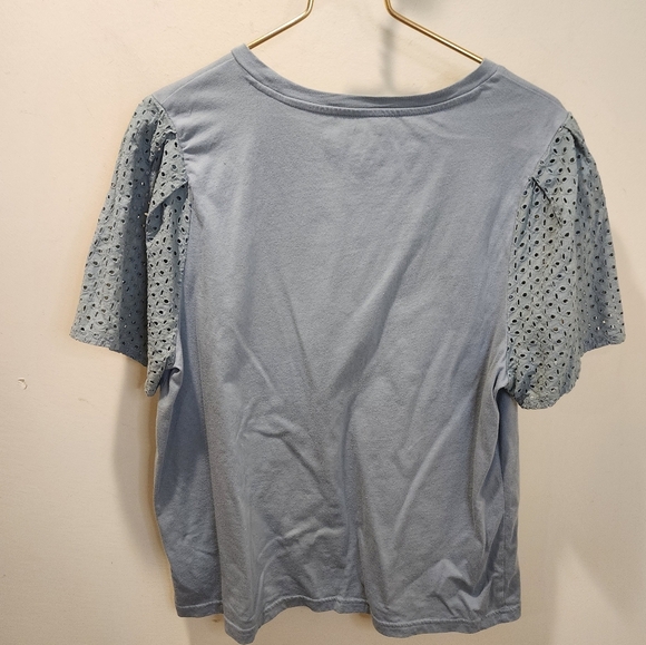 GAP 100% Cotton Short Sleeves Embroidered Casual Top Size L - Picture 5 of 6